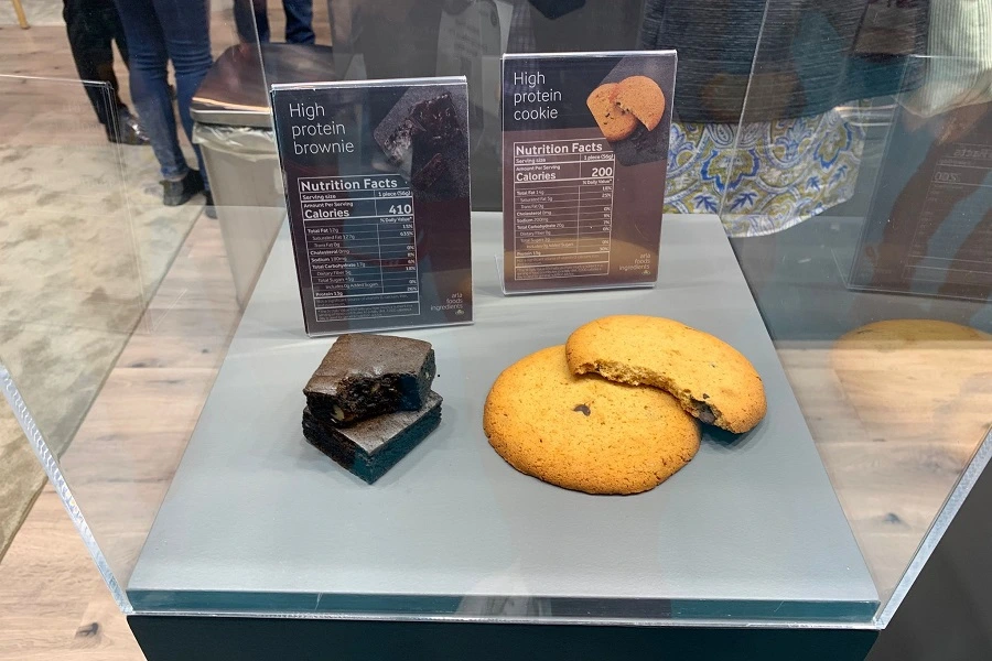 high protein cookie and brownie at trade show counter